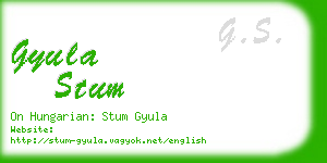 gyula stum business card